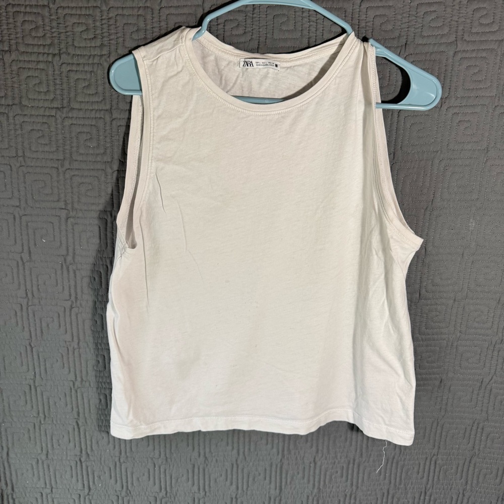 Zara Blouse Women’s Size Large White Dropped Sleeve